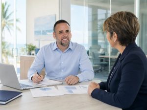 Jarrett Ruderman coaching an agent on how to grow a real estate business